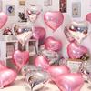 Pink Heart-Shaped Aluminum Foil Balloon for Romantic Engagement, Wedding, Birthday, or Room Decoration