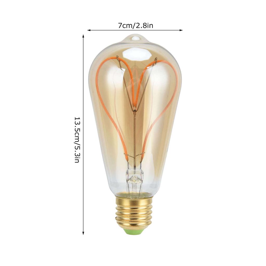 Винтажная лампочка E27 4 Вт с высокой светопропускаемостью, гибкая спиральная нить накаливания, регулируемая яркость, теплый свет, светодиодная лампа