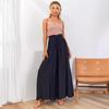 Summer Spring Women's Wide Leg Pants with Elastic Waistband Loose Casual Pants