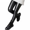 Spring Faux Leather PU Leggings For Kids Girls Slim Pencil Pants Elastic Waist Trouser Children