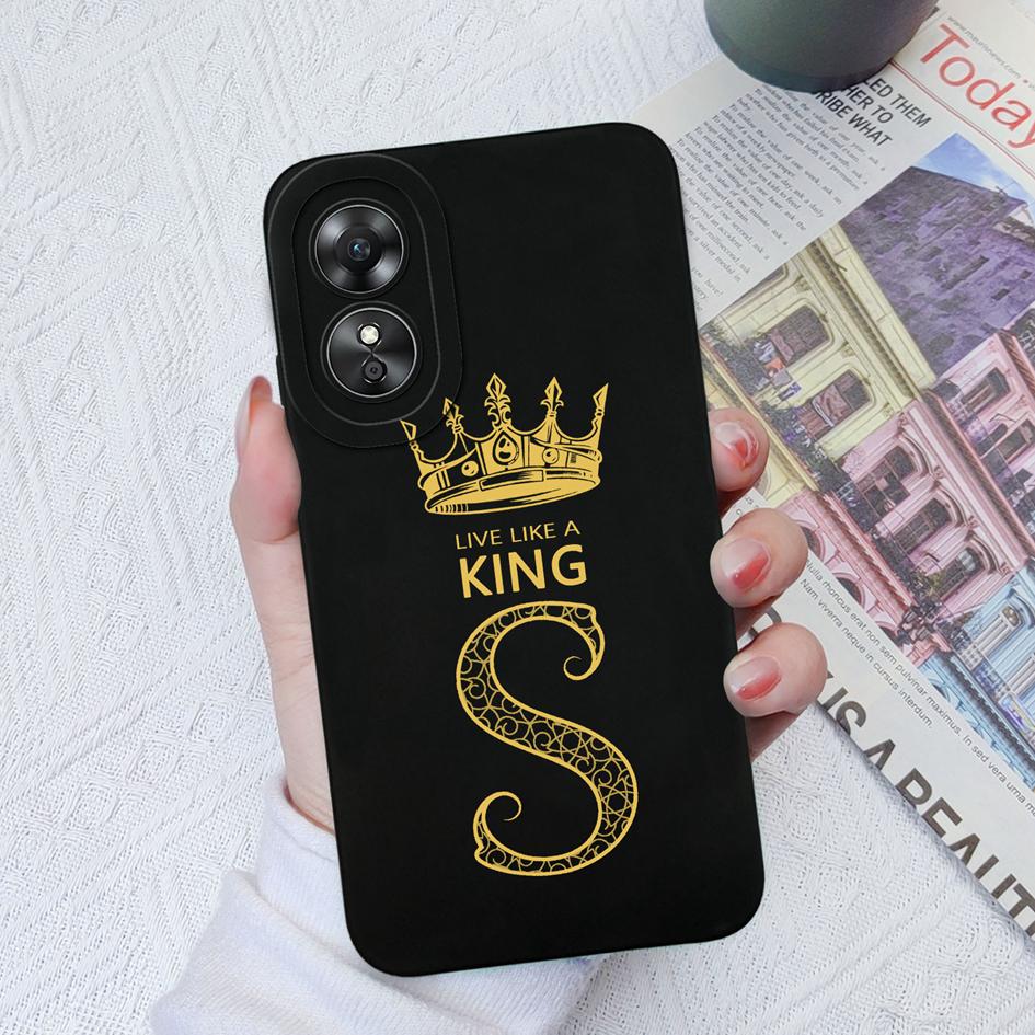 Модный чехол с надписью «Корона» для OPPO A17 A16 A15 A58 AX5S A5 A9 2020 A1 Pro, силиконовая защитная задняя крышка, пара бамперов для телефонов для OPPO Fundas Coque