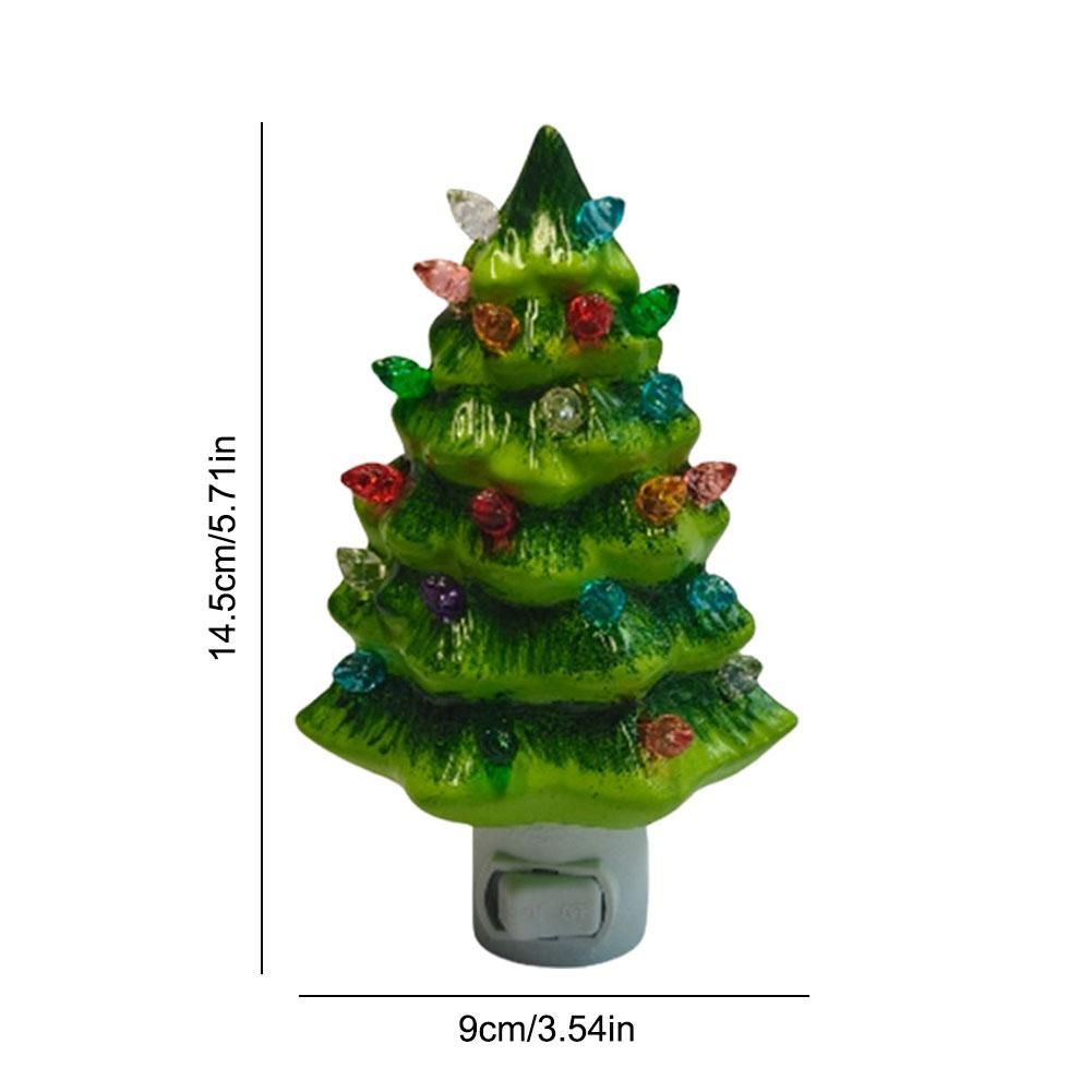 Ночник в виде рождественской елки с выключателем, винтажный рождественский ночник, подключаемый, декоративный ретро настенный светильник в виде рождественской елки