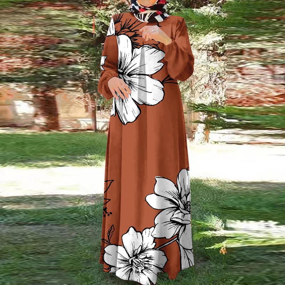 Исламские платья, новейшая коллекция 2025 года, подходят для мусульманок, свободные платья, элегантные принты, мягкие и длинные, свободные и удобные, Рождество
