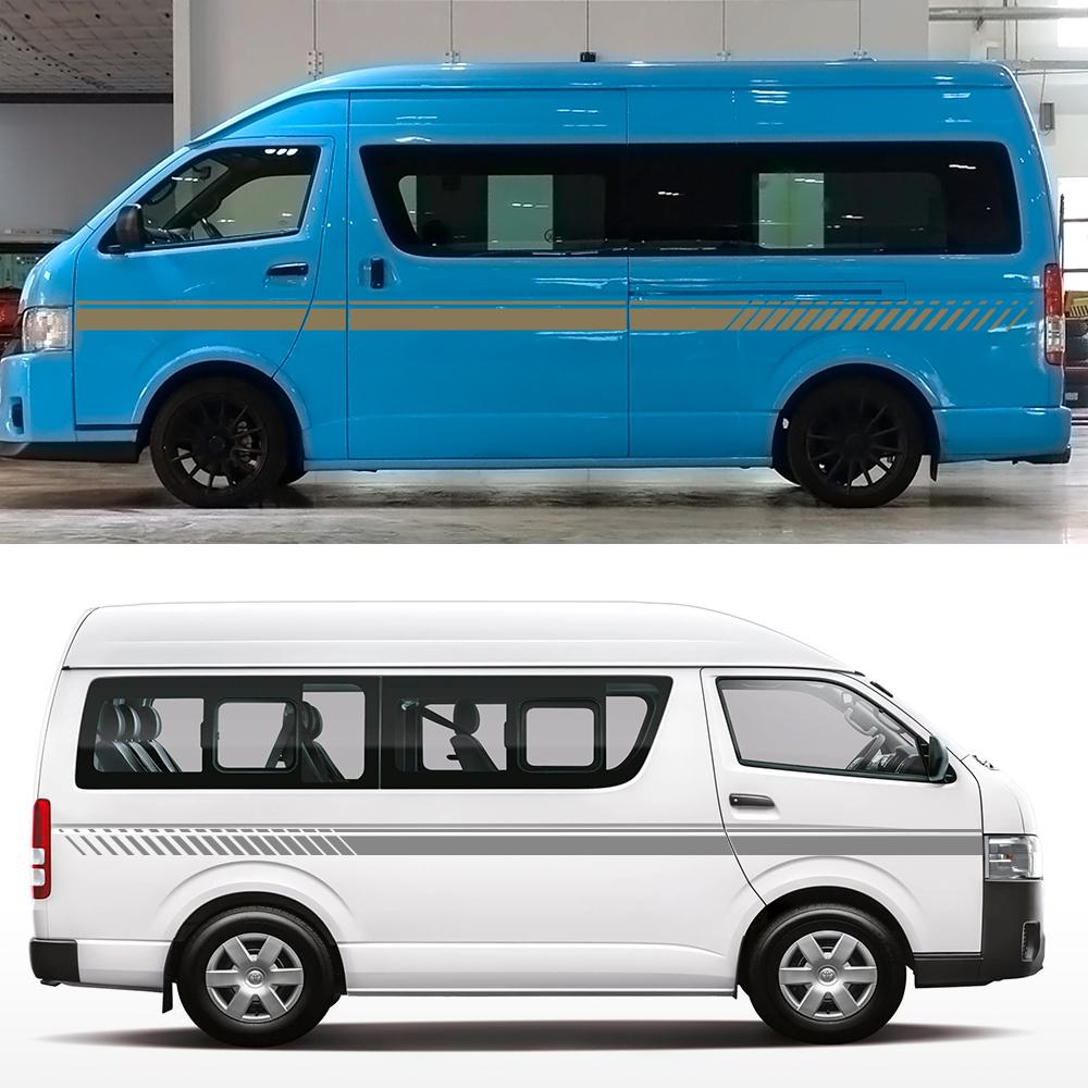 Для Toyota Hiace линия талии автомобиля сбоку длинные полосы Декор наклейки авто украшение кузова виниловая пленка наклейки тюнинг