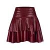 Qooth Элегантная женская А-силуэта юбка с неровным подолом из полиуретана с плиссировкой, облегающая, мини-длины, на молнии на талии, повседневная юбка QT2740