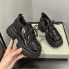 Inner Heightening Loafers Women's European Station Spring New Platform Single Shoes Women's Fashion Versatile Lace-up Small Leather Shoes