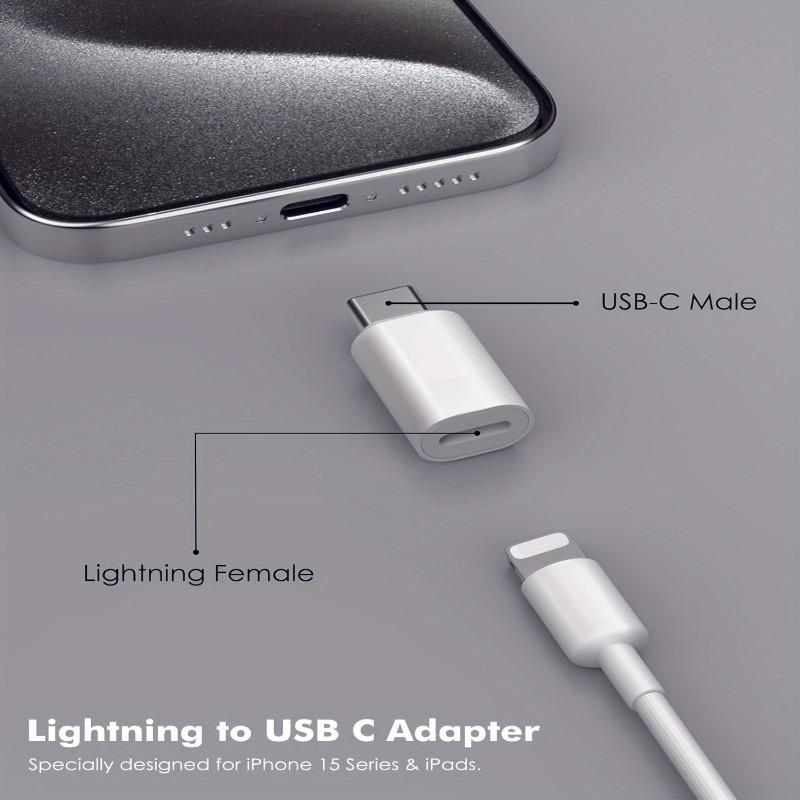 Комплект из 1 шт., адаптер Lightning Female to USB C Male, подходит для зарядки и передачи данных