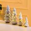 Настольная миниатюрная снежная сосна с деревянной основой, имитация сосновой иглы, мини-орнамент для рождественской елки, реквизит для фотосъемки, зимний праздник для дома