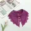 White Fake Collar for Women Shirt Blouse Necklace Candy Color False Collar Handmade Beads Detachable Sweater Collars Decor