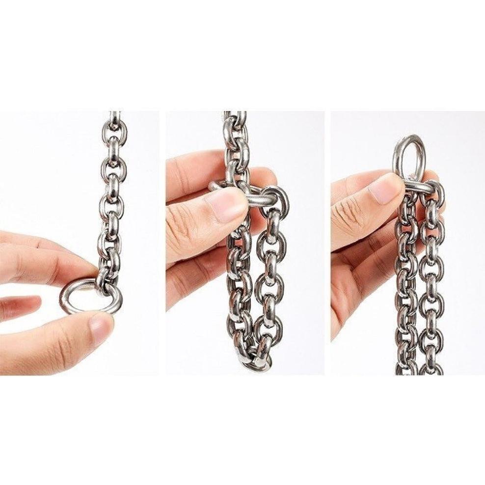 Dog Choker Collar Slip Chain,Stainless Steel Collar for Medium and Large Dogs Heavy Duty,Dog Training Metal Necklace,Silver Hardware (4.0mm,26inch)