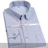 Мужская хлопковая оксфордская однотонная деловая повседневная рубашка с длинными рукавами