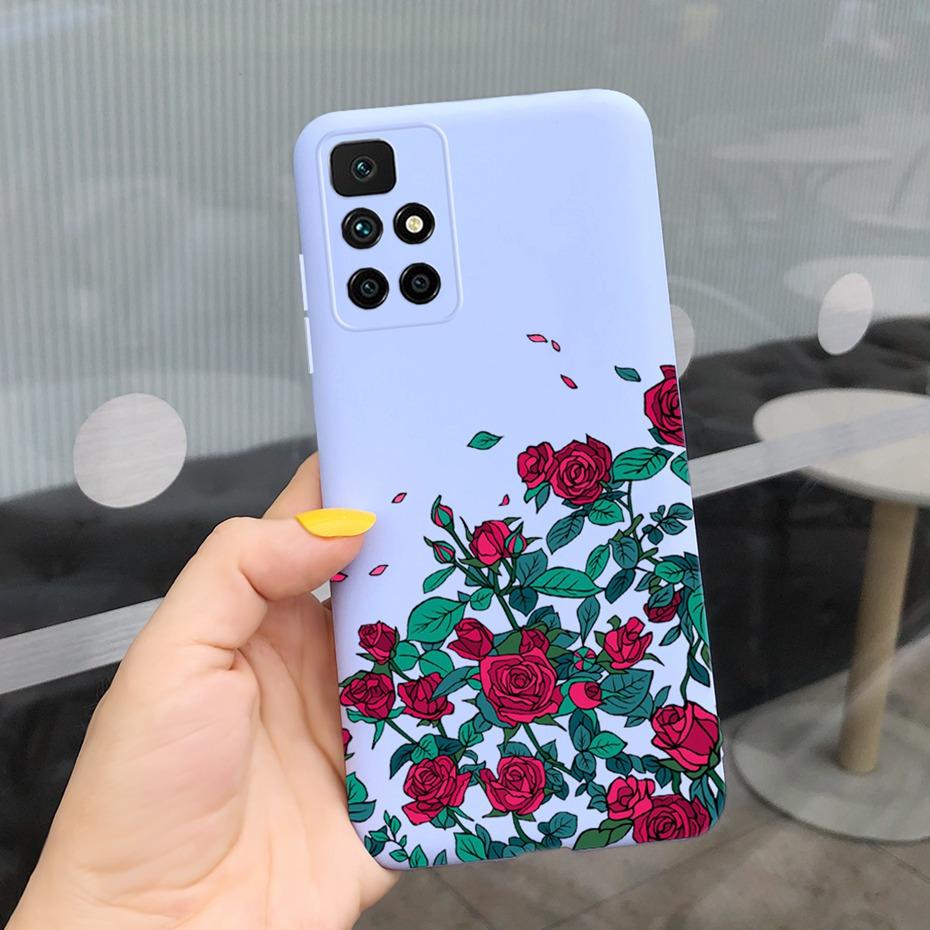 Case For Redmi 10 2022 Stylish Girl Flower Painted Cover For Xiaomi Redmi 10 Coque Fundas Redmi10 4G Soft Silicone Bumper