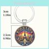 Paris Sunset Scene Keychain With Glass Pendant For Gift And Decoration