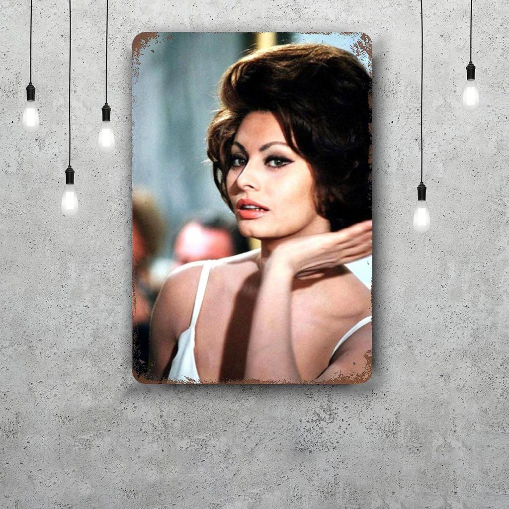 sophia loren Vintage Metal Tin Signs Posters Decor Retro Metal Plaque Wall Art Decor for Garage Bar