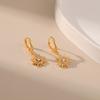 Sunflower Design 18k Real Gold Plated Zircon Inlaid Delicate Fashion Ear Cuff Earrings For Women