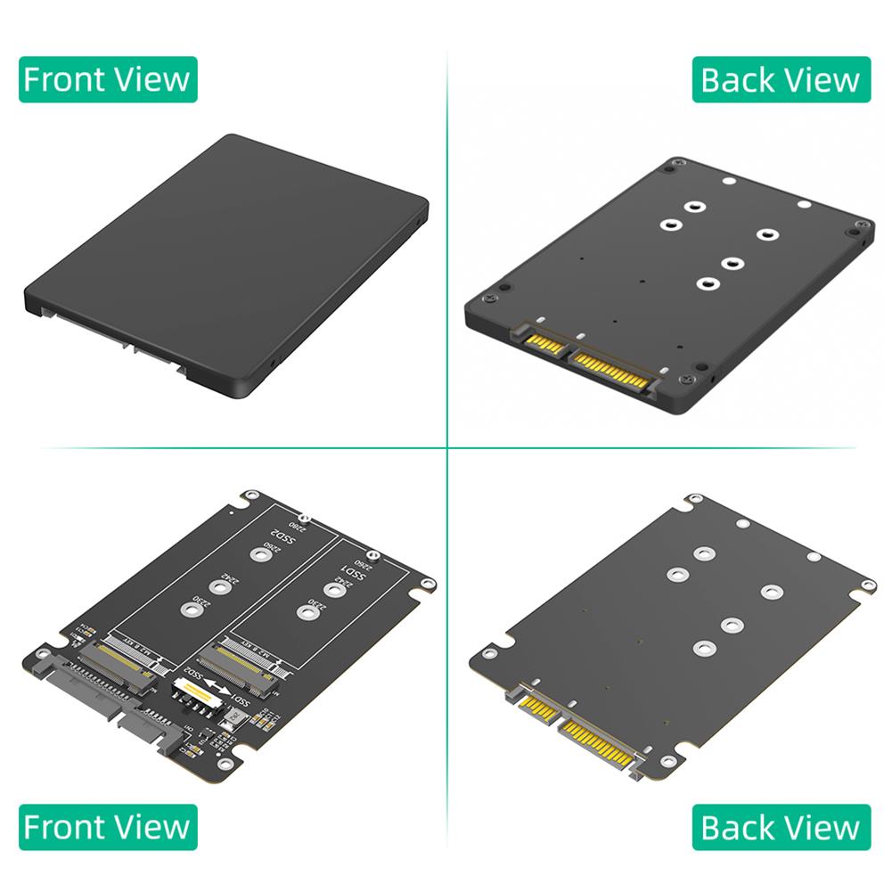 1PC M.2-mSATA To SATA Solid State SSD To SATA External Disk Box 2-IN-1 Conversion Board External Box