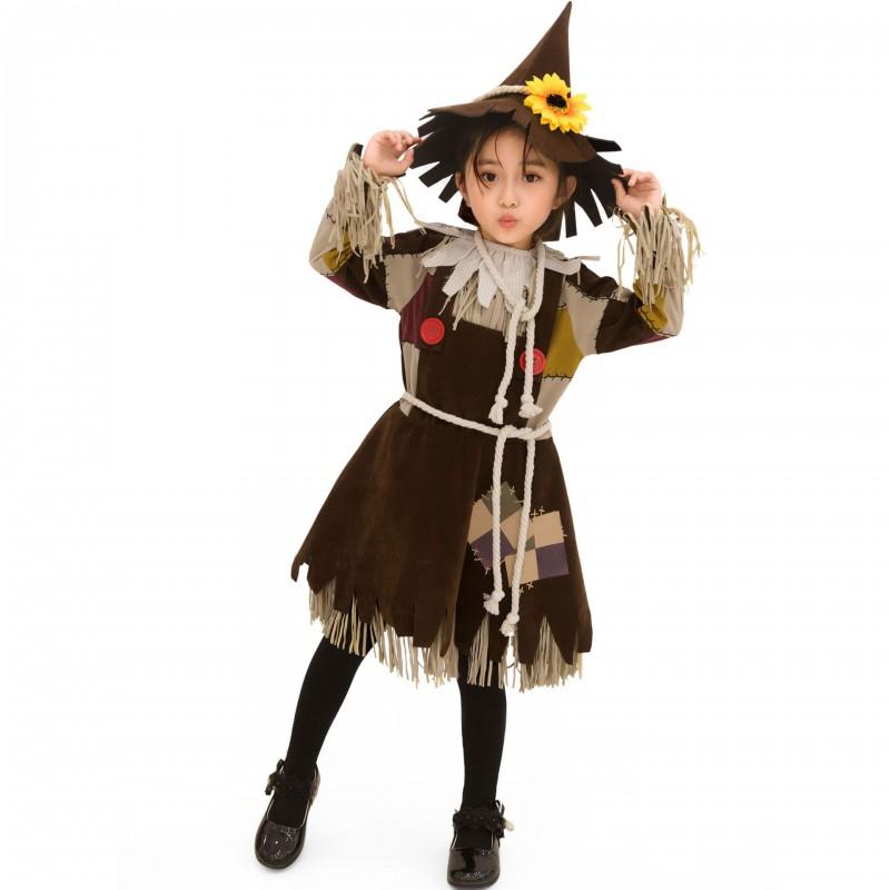 Halloween Costume Girls Toddler Dress Wizard Of Oz Stage Performance Outfit Brown Wool Blend Skirt