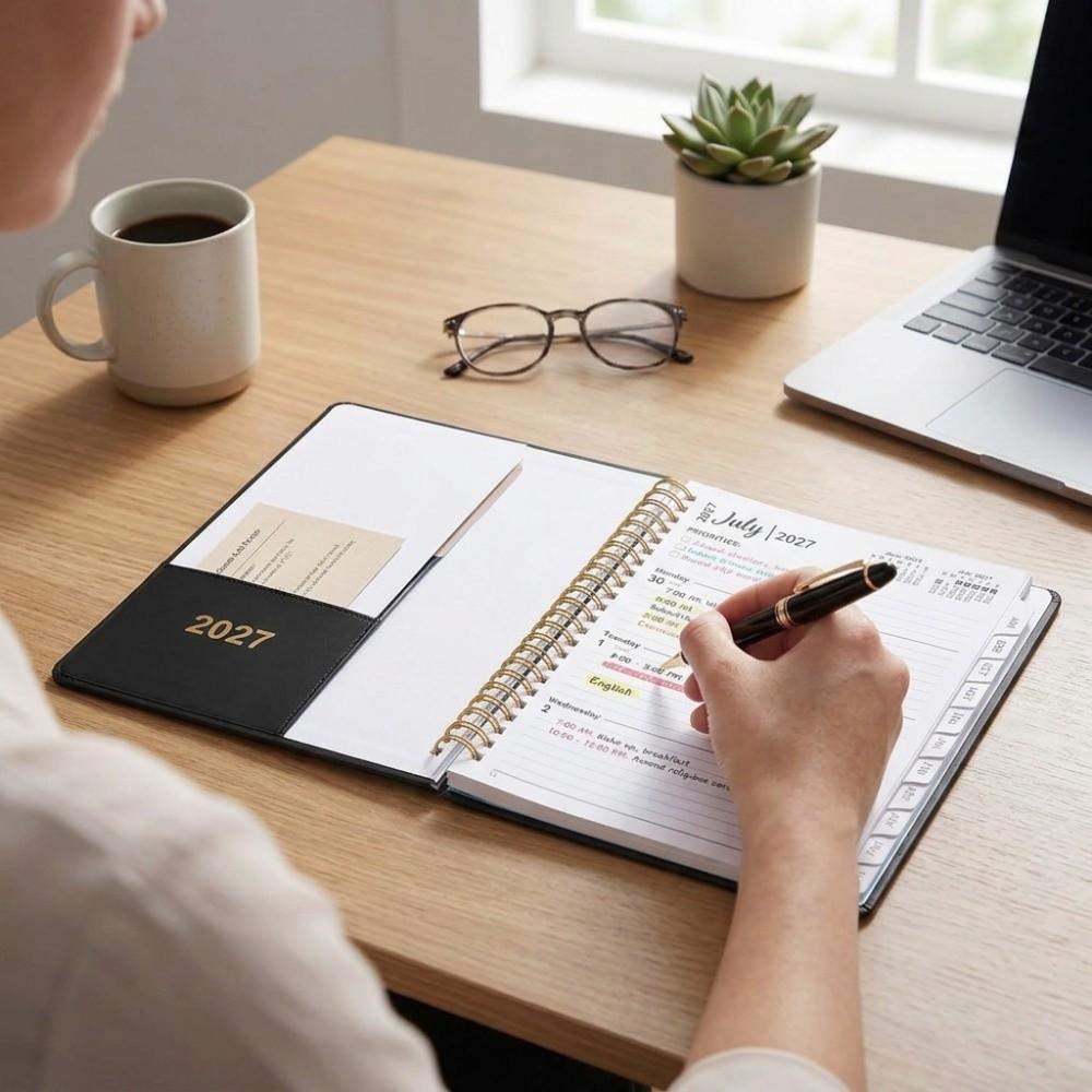 A5 Coil Binding Yearly Planner A5 Size A5 Organizer Schedule Tracker Coil Notebook Daily Schedule