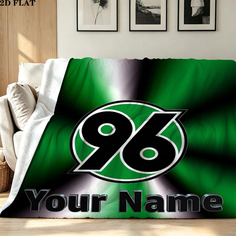1PC Hannover 96 Custom Name Patterned Flannel Blanket Suitable For All Seasons for Home Decor Warmth and Comfort Gifts Holiday Present