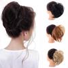 Synthetic Donut Short Straight Bun Women's Elastic Rubber Band Bun Wrapped In Ponytail Hair Extensions