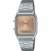 Casio Аналого-цифровые кварцевые часы Серия Vintage AQ-230A-4AMQY Унисекс Двойное время Абрикосовый цвет