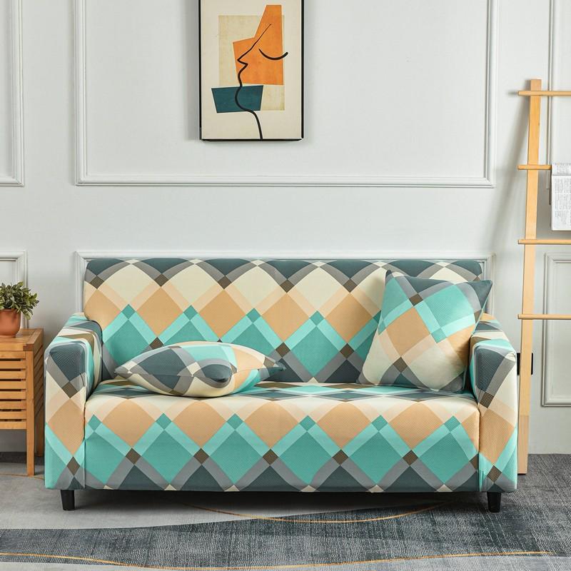 Printed Stretch Sofa Couch Cover For Living Room L Shaped Combination Chaise Sofa Slipcover Home Decor 1/2/3/4 Seats Removable