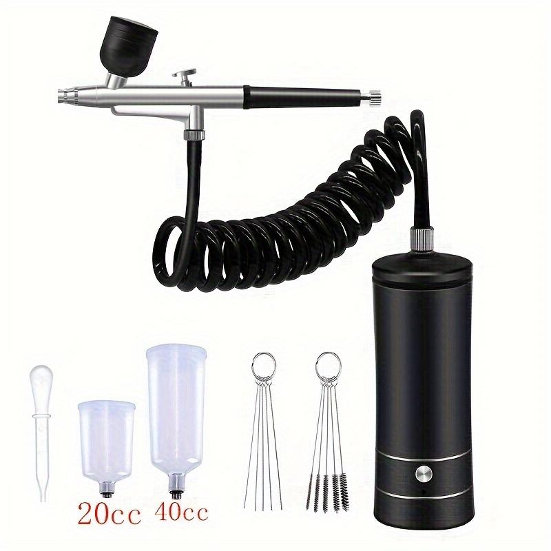 1 Set Airbrush Kit With Compressor, Auto Handheld Airbrush Gun, Rechargeable Portable Air Brushes For Painting, Tattoo, Nail Art, Model Coloring