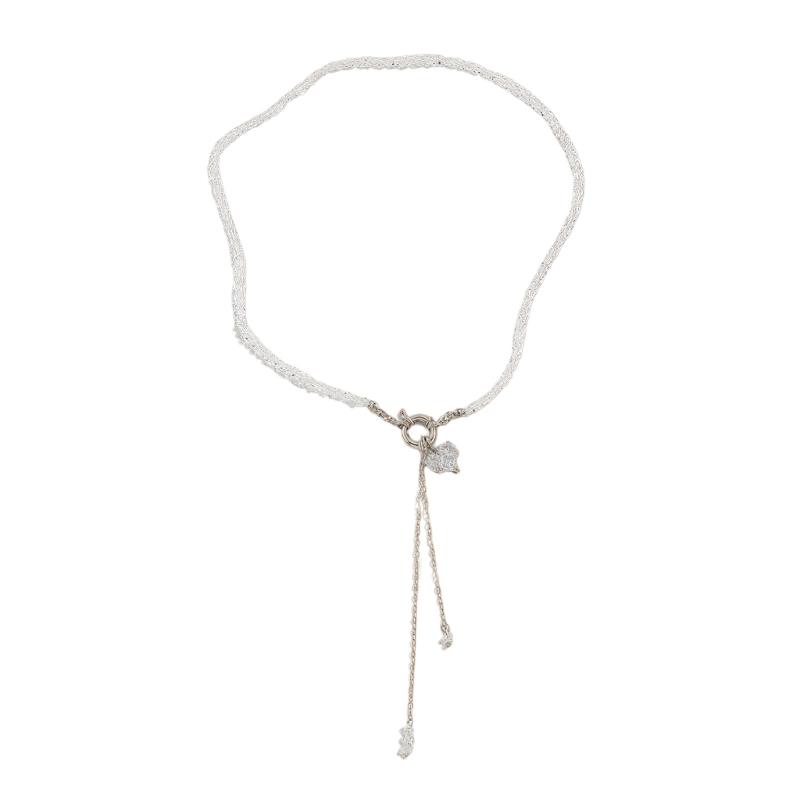 Trendy Y Necklace with Heart Motifs OT Interlocked Clasp Ideal for Modern Women Fashion Collarbone Chain Adornment