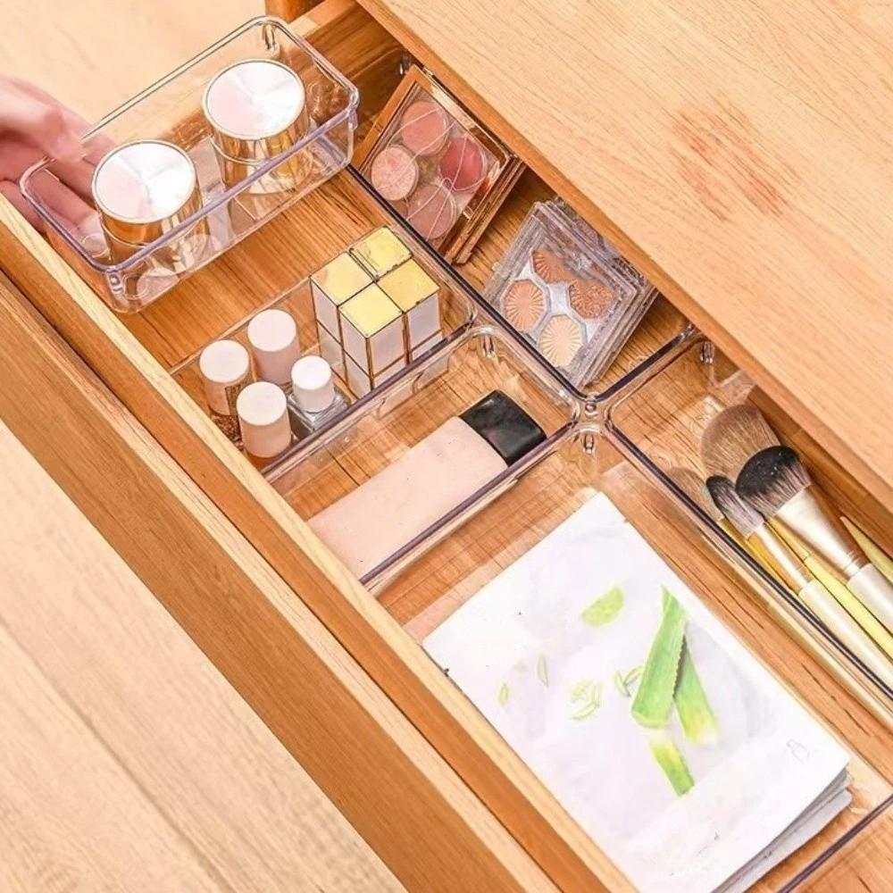 Transparent Plastic Trays Organizer Compartment Stackable Drawer Dividers  Bedroom Dresser