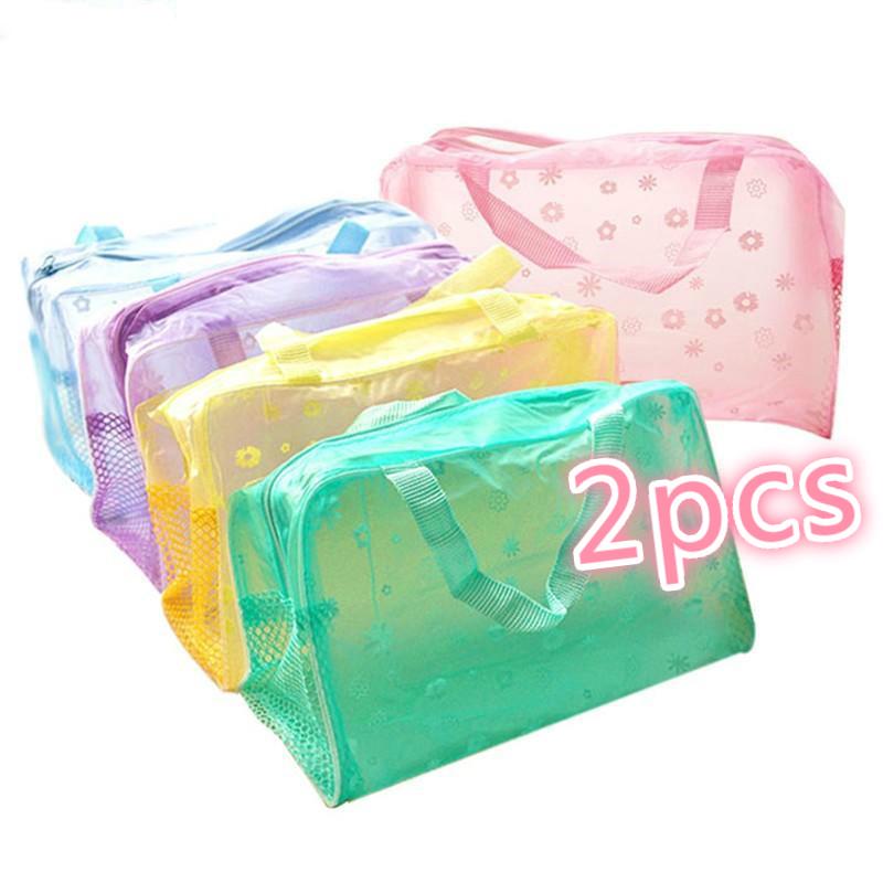 1 шт. Женская мобильная полосатая прозрачная сумка для переноски водонепроницаемая сумка для полоскания ванной комнаты