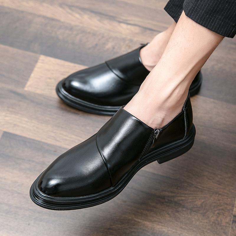 New Business Flat Shoes Men Brand Designer Formal Dress Leather Shoes Men's Loafers British Oxfords Male Wedding Party Shoe