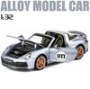 Jbcp5 1:32 Порше 911 Таргa 4S Кабриолет Спортивный Легкосплавный Модель Автомобиля Литье под Давлением Звук Супер Гоночный Поднимающийся Хвост Горячий Автомобиль Для Мальчиков Подарки