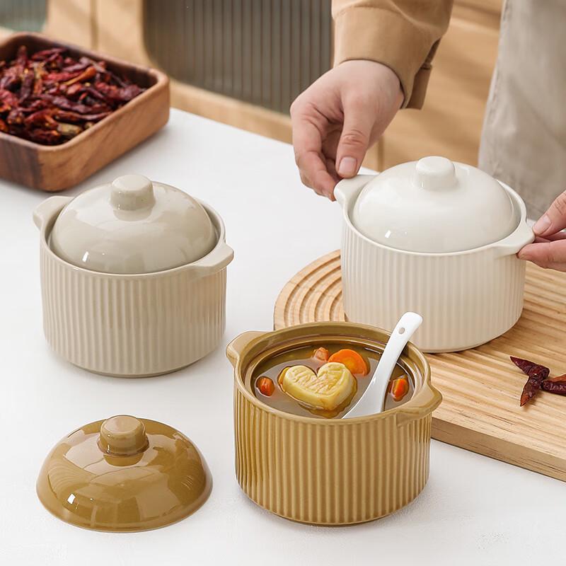 Керамическая двойная кастрюля Zhaoran для тушения с крышкой