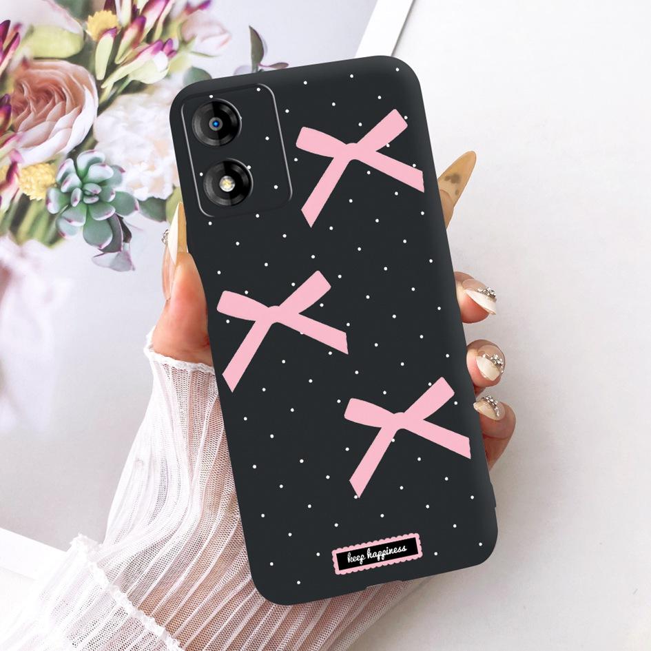 For Motorola Moto E13 Case Fashion Butterfly Flower Soft Black Silicone Cover Shockproof Shell For Motorola Moto E14 E 14 Fundas