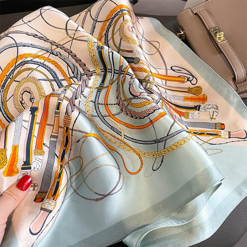 Neck Wrist Wrap Luxury Brand 100% Real Silk Square Scarf Women Headband Neckerchief Shawl Ladies Hair Bandana Scarves Mulberry