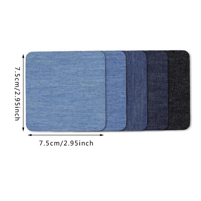 5 PCS Denim Patches DIY Iron On Denim Elbow Patches Repair Pants For Jean Clothing Pants badges Apparel Sewing Fabric