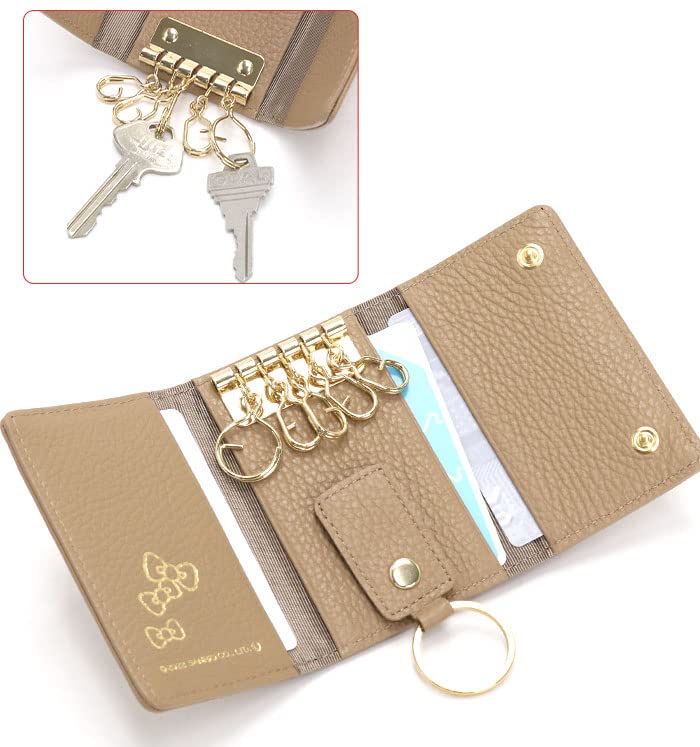 Итальянская кожа Натуральная кожа Hello Kitty Чехол для ключей Smart Key Cowhide HELLO KITTY Fresh Kitty Fresh Emerald [Sanrio] Женский (Привет Серия) №87081