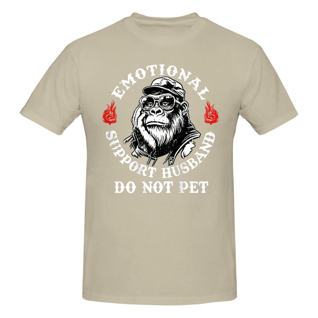 1 Piece Emotional Support Husband Do Not Pet Funny Monkey Funny 100 Cotton Tshirt Emotional Support Husband Tees Tops For Unisex
