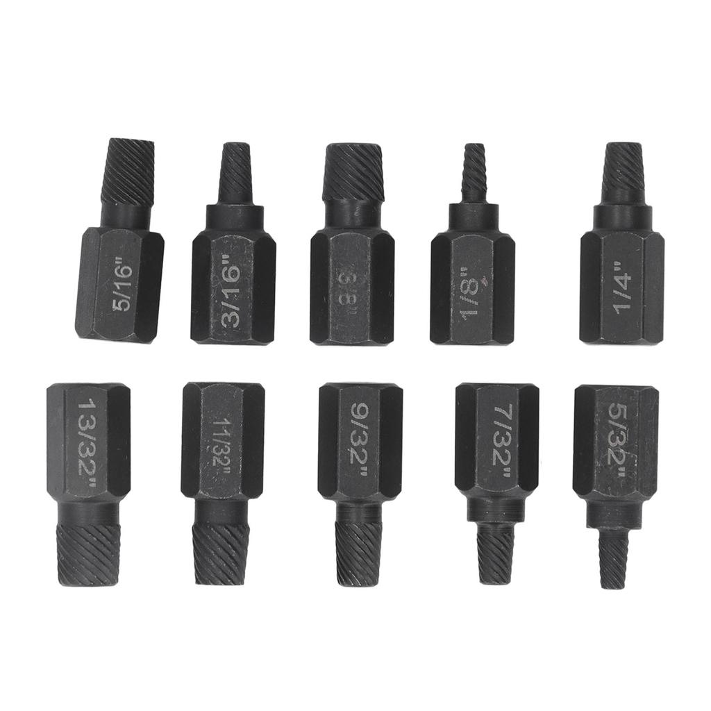 Набор экстракторов сломанных винтов 10 шт. 14 732 316 532 18 1332 38 1132 516 932 дюйма Поврежденный винт