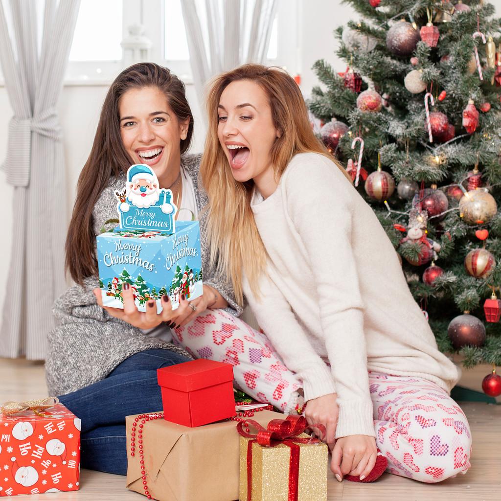 Claus Theme Santa Gift Box Christmas Party Decoration Holiday Supplies Giving