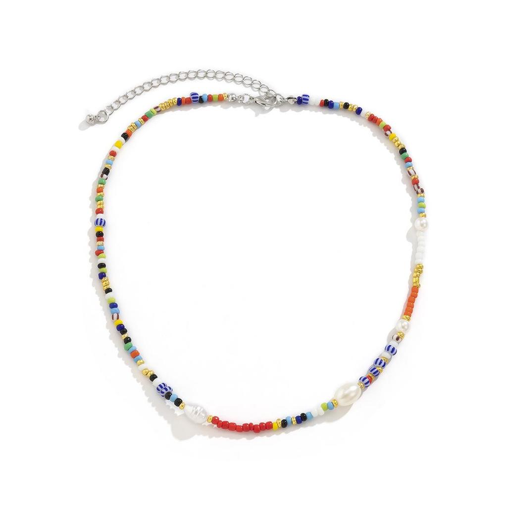 Ожерелье на ключицу в виде пчелы с разноцветными бусинами и жемчугом — ретро, универсальное, европейский стиль для женщин