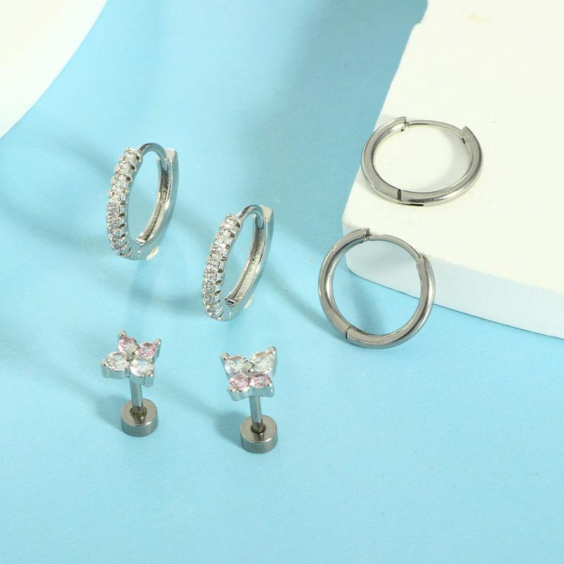 Серьги из нержавеющей стали с покрытием 14K, серьги-гвоздики с плоской задней частью, маленькое кольцо для хряща уха для женщин, гипоаллергенные, для множественных проколов