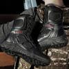 Тактические боевые ботинки. Мужские легкие тактические военные ботинки. Дышащие военные тактические рабочие ботинки с боковой молнией. Прочные кожаные ботинки.