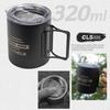 320ML Stainless Steel Camping Cup with Foldable Handle Double Layers Outdoor Travel Picnic Tea Milk Beer Milk Mug Insulated Metal Drinking Cup