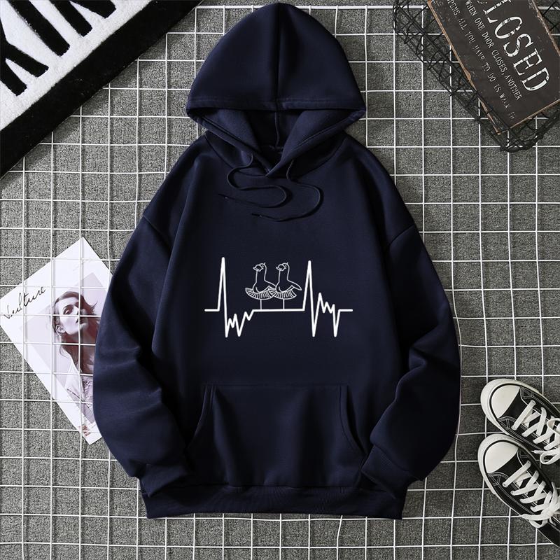 Heartbeat Runner Graphic Hooded Sweatshirts In Hoodies Sweatshirts Essentials Winter Thick Sweater Hoodie Women Clothes
