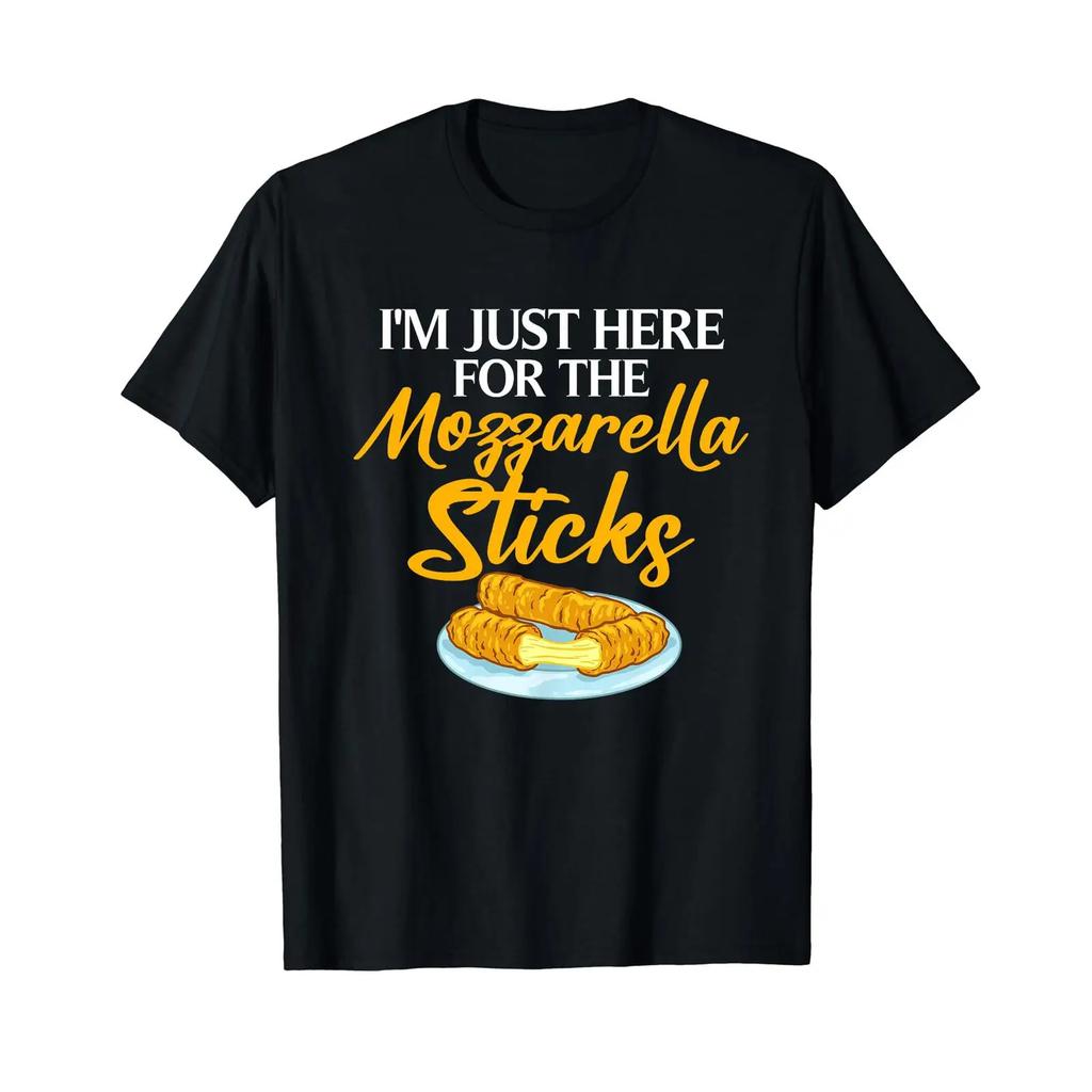 Mozzarella Sticks Funny Cheese Food Recipe T Shirt Vintage Casual Homme Fashion Top For Everyday Wear Comfortable
