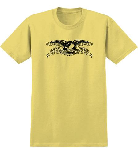 Unisex shirt Cotton Oversize Large Size New Camisa Anti Hero Skateboards Basic Eagle Corn Silk Black