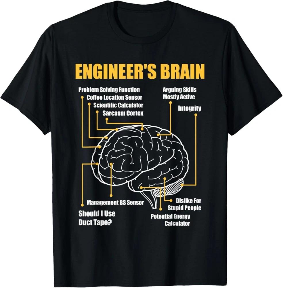 Engineer_s Brain - Funny Sarcastic Engineering Gift Short Sleeve T-Shirt