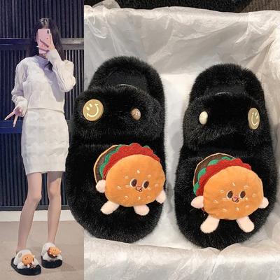 Модные тапочки женские зимние 2024 милые мультяшные плюшевые тапочки удобные и теплые домашние тапочки корейская мода верхняя одежда тапочки