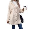 Women's Solid Color Long Sleeve Casual Button Hooded Jacket